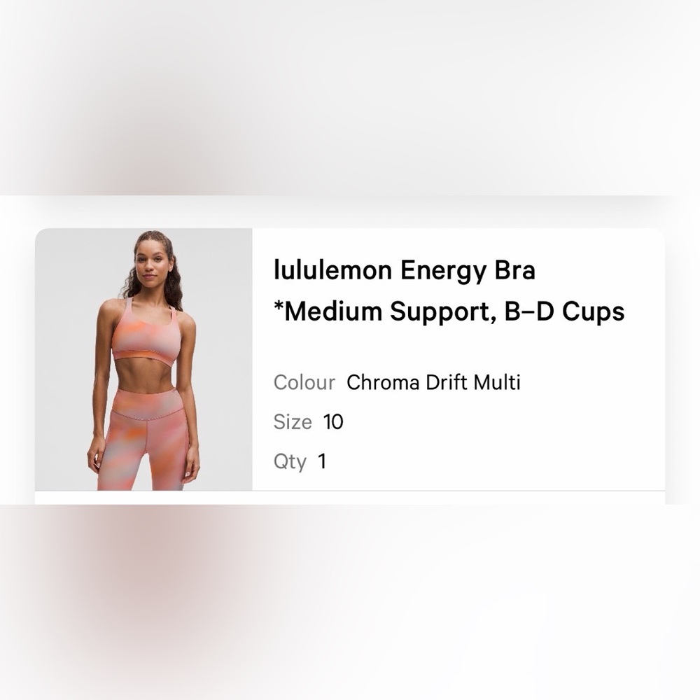 Lululemon Energy Bra in chroma drift multi - Picture 3 of 3
